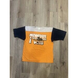 Vintage 90s University of Tennessee Vols TShirt Adult XL Gray Orange Colorblock